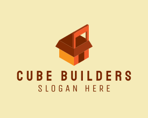 Supermarket Shopping Cube logo design