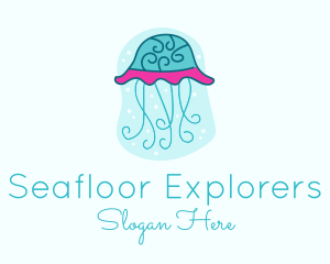 Underwater Ocean Jellyfish logo