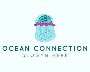 Underwater Ocean Jellyfish logo