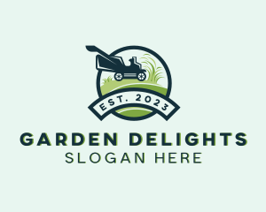 Lawn Mower Grass Cutting logo design