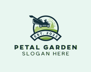 Lawn Mower Grass Cutting logo design