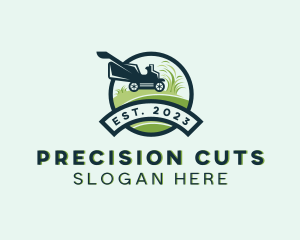 Lawn Mower Grass Cutting logo design