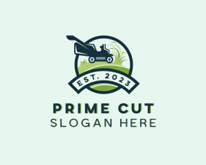 Lawn Mower Grass Cutting logo design