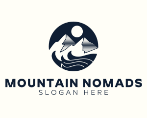 Mountain Wave Landscape logo design