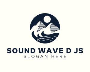 Mountain Wave Landscape logo design