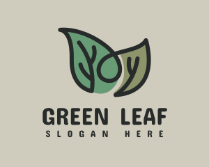 Monoline Herbal Leaf  logo design