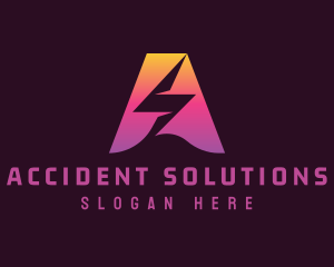 Gradient Electricity Letter A logo design