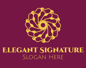 Elegant Golden Flower logo design