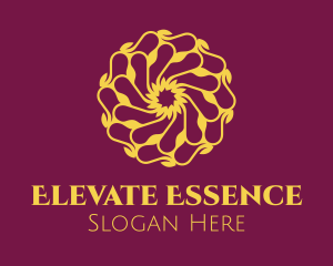 Elegant Golden Flower logo