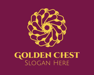 Elegant Golden Flower logo design