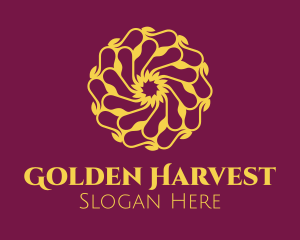 Elegant Golden Flower logo design