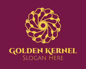 Elegant Golden Flower logo design