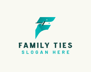 Fast Cleaning Letter F logo design