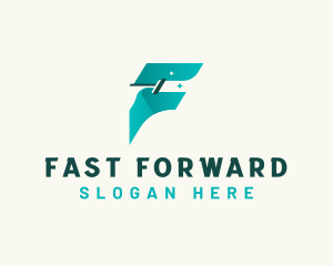 Fast Cleaning Letter F logo design