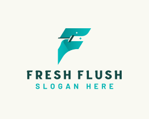 Fast Cleaning Letter F logo design