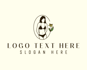 Woman Bikini Floral logo