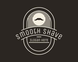 Moustache Men Grooming Badge logo design