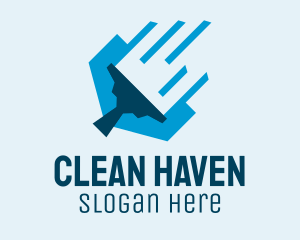 Modern Cleaning Squeegee logo design