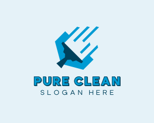 Modern Cleaning Squeegee logo design