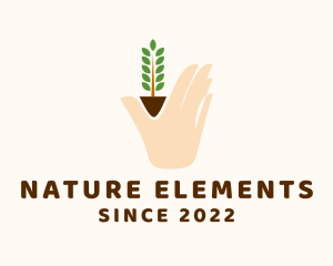 Natural Plant Hand logo design