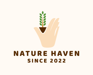 Natural Plant Hand logo design