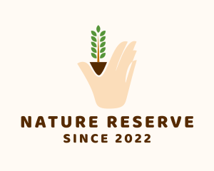 Natural Plant Hand logo design