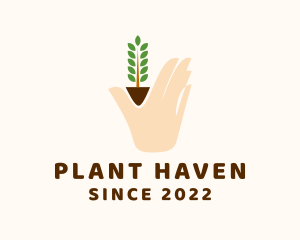 Natural Plant Hand logo design