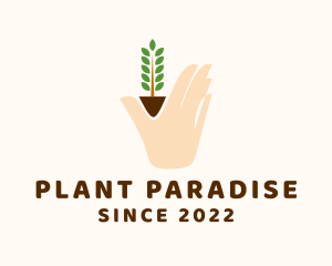 Natural Plant Hand logo design