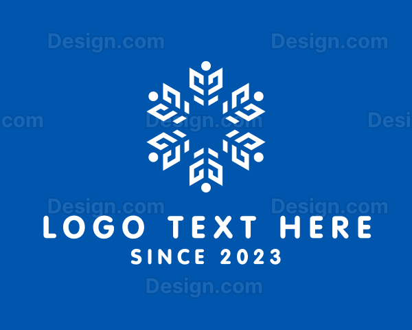 Decorative Radial Snowflake Logo