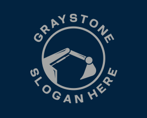 Gray Excavator Machine logo