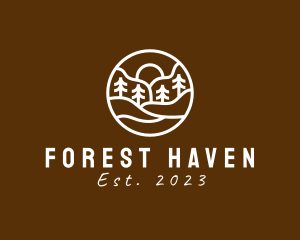 Outdoor Forest Sunset logo design