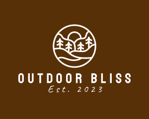 Outdoor Forest Sunset logo design