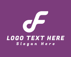 Musical Note Letter F logo