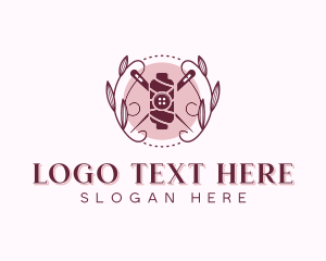 Seamstress Fashion Tailoring Wreath logo