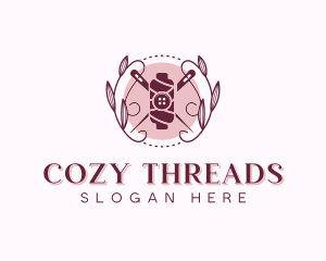 Seamstress Fashion Tailoring Wreath logo design