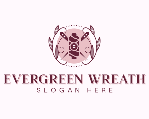 Seamstress Fashion Tailoring Wreath logo design