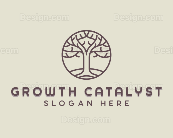 Tree Branch Gardening Logo