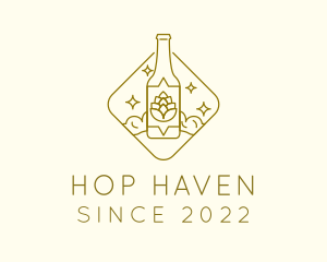 Beer Hops Bottle logo
