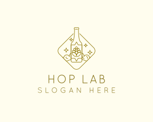 Beer Hops Bottle logo