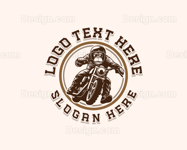 Motorcycle Monkey Biker Logo