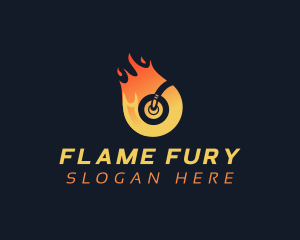 Flame DJ Headphone logo design