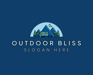 Campervan Mountain Camping logo design