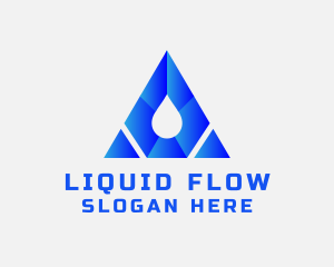 Triangle Water Droplet logo design