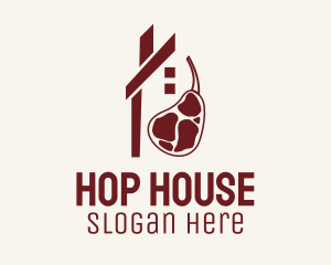 Meat Butcher House  logo design