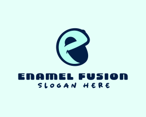 Face Emoji Letter E logo design