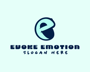 Face Emoji Letter E logo design