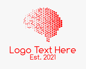 Memories - Red Digital Brain logo design