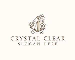 Floral Gemstone Crystal logo design