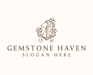 Floral Gemstone Crystal logo design