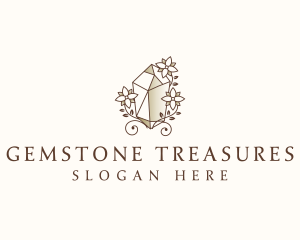 Floral Gemstone Crystal logo design